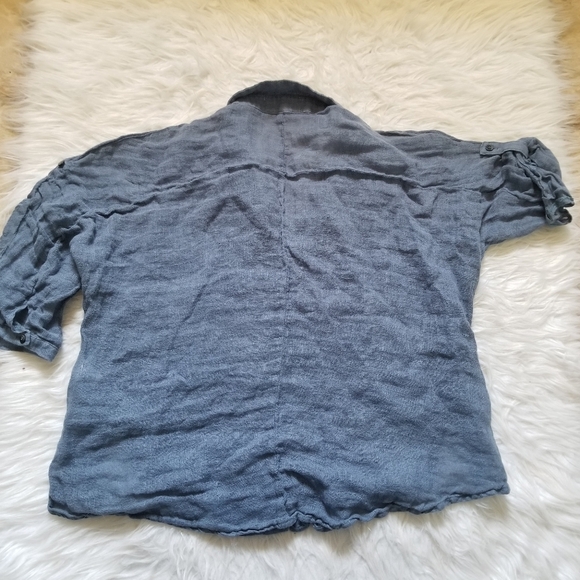 FATE by Led Linen Loganlook Button Blouse Medium M - Picture 6 of 8